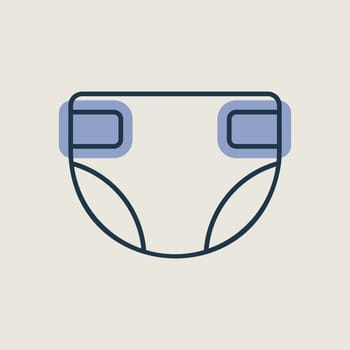 Diaper design vector isolated icon. Graph symbol for children and newborn babies web site and apps design, logo, app, UI