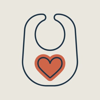Baby bib vector isolated icon. Graph symbol for children and newborn babies web site and apps design, logo, app, UI