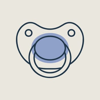 Baby dummy teat vector isolated icon. Graph symbol for children and newborn babies web site and apps design, logo, app, UI