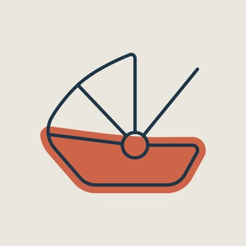 Carrycot baby vector isolated icon. Graph symbol for children and newborn babies web site and apps design, logo, app, UI