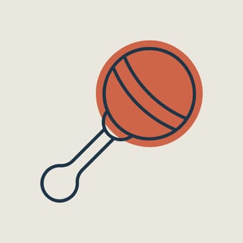 Baby rattle toy vector isolated icon. Graph symbol for children and newborn babies web site and apps design, logo, app, UI