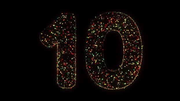 Countdown colorful particles. Computer generated 3d render,Countdown colorful particles. Computer generated 3d render