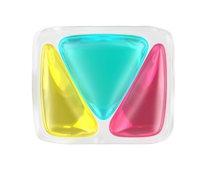 Laundry detergent pod isolated on white background, front view