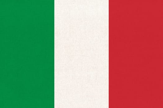 flag of Italy. National Italian flag on fabric surface. Italian national flag on textured background. Fabric Texture. Republic of Spain. European country. State symbol of Spain