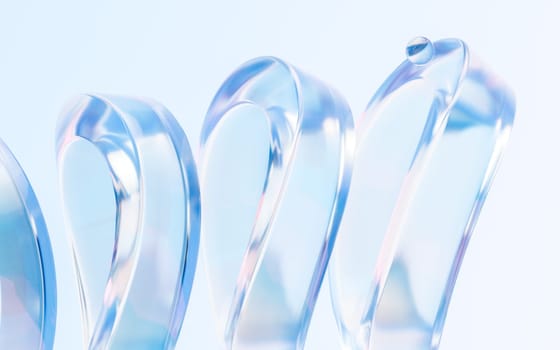 Transparent glass with gradient colors, 3d rendering.