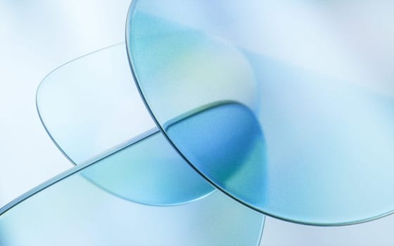 Curve glass with light illuminated, 3d rendering. Computer digital drawing.