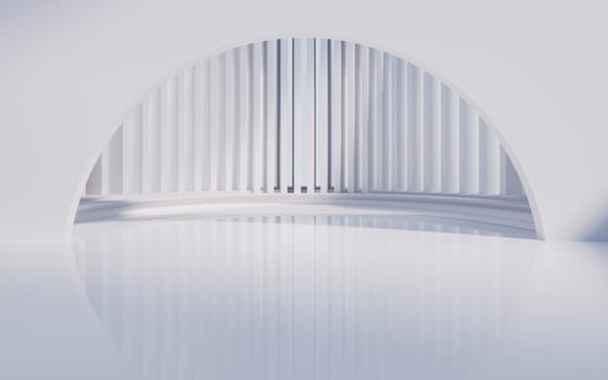 Empty ground with creative geometric structure background, 3d rendering. Computer digital drawing.