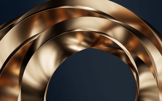 Metallic curve geometry background, 3d rendering. Digital drawing.