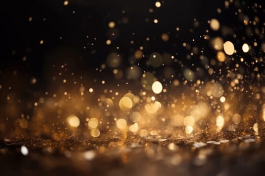 Sparkling with golden glitter, this defocused background brings a touch of glamour to your design. Created using AI for maximum impact.