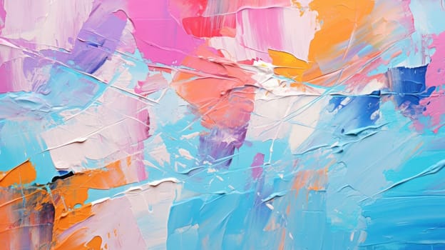 Oil painting on canvas, abstract color painting. Generative AI