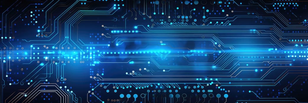 Modern technology circuit board texture background design. Generative AI