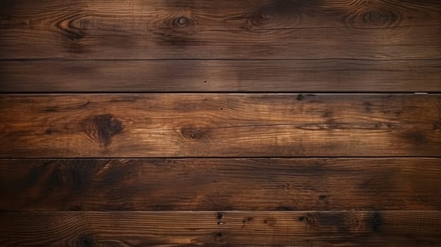 Old vintage brown wooden texture, wooden plank floor. Wood timber wall background. Generative AI