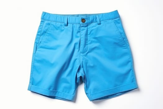 Blue summer shorts isolated on white background. Generative AI