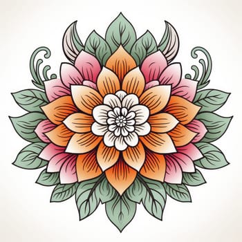 Mandala design element. Generative AI