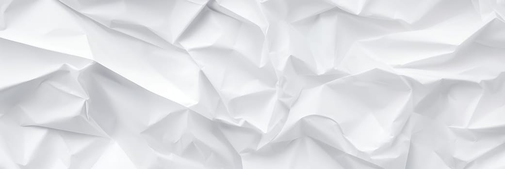 White bright crumpled paper texture background. Generative AI