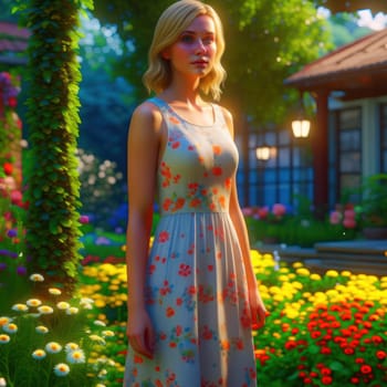 The Girl in the Garden. Image created by AI