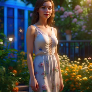 The Girl in the Garden. Image created by AI