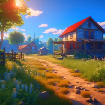 House in the village. Image created by AI