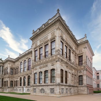 Dolmabahce Palace, or Dolmabahce Sarayi, located in Besiktas district on the European coast of the Bosporus, main administrative center of the Ottoman Empire formerly, Istanbul, Turkey