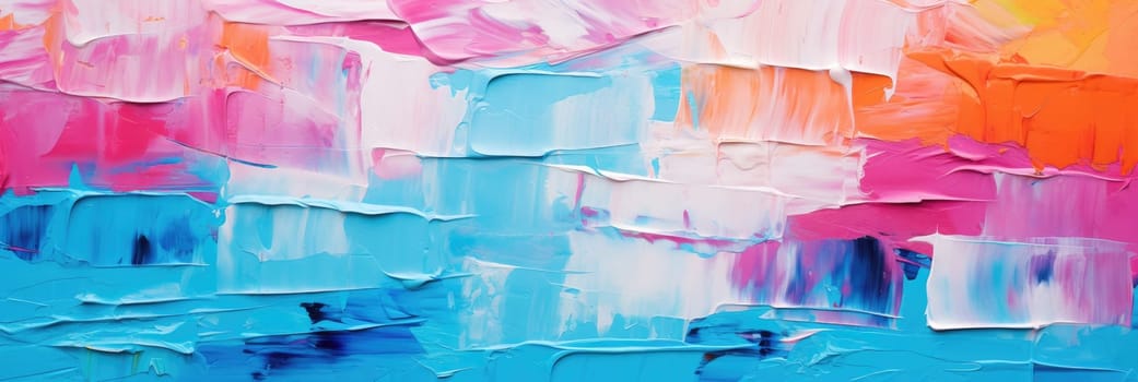 Abstract rough colorful art painting texture, with oil brushstroke on canvas. Generative AI