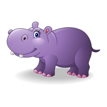 Cartoon smiling hippo