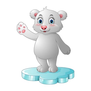 Cute polar bear waving