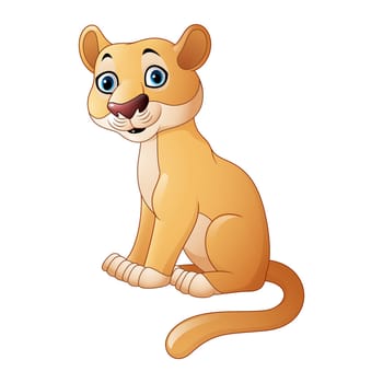 Cartoon feline isolated on white background