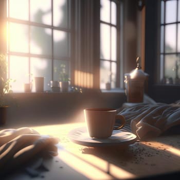 A cup of coffee. Image created by AI