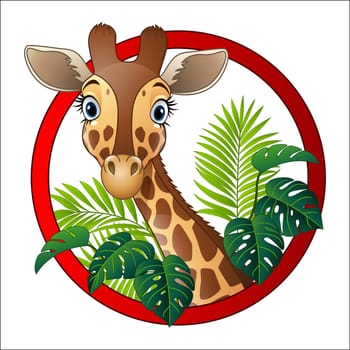 Illustration of cartoon giraffe mascot