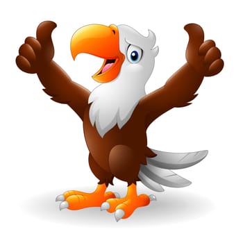 Cartoon eagle giving two thumbs up
