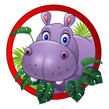 Cartoon hippo mascot