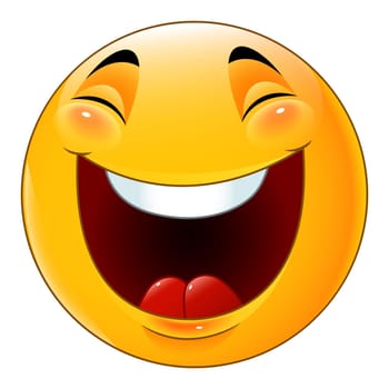 Cartoon smiley emoticon laughing