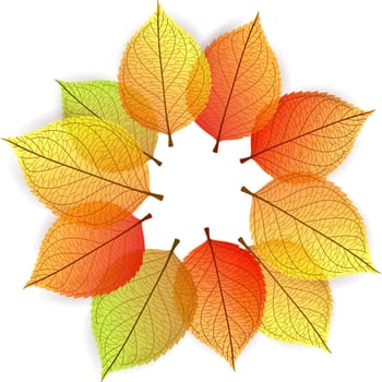 Background with stylized autumn leaves