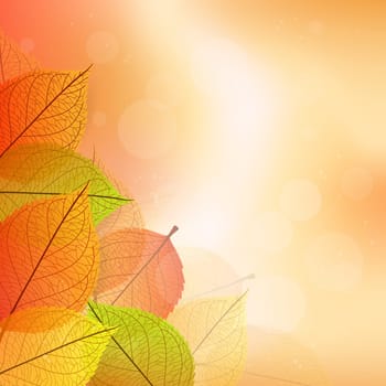 Background with stylized autumn leaves