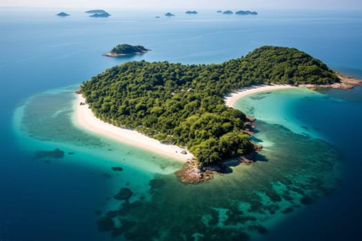 An island in the middle of a body of water