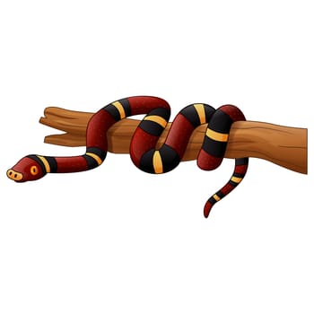 Cartoon snake on branch