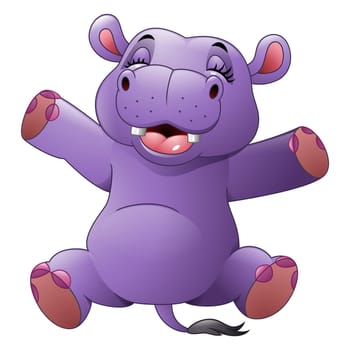 Cartoon smiling hippo