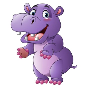 Cartoon smiling hippo