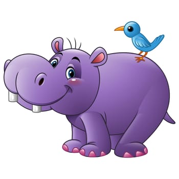 Cartoon smiling hippo