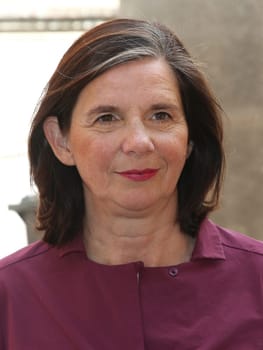 Katrin Göring-Eckardt (Bündnis 90-Die Grünen)  während TourDeDemokratie in der Gedenkstätte Moritzplatz Magdeburg am 19.07.2023
