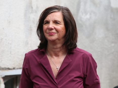 Katrin Göring-Eckardt (Bündnis 90-Die Grünen)  während TourDeDemokratie in der Gedenkstätte Moritzplatz Magdeburg am 19.07.2023