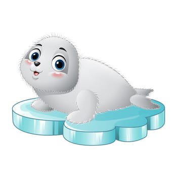 Cartoon baby seal on floe