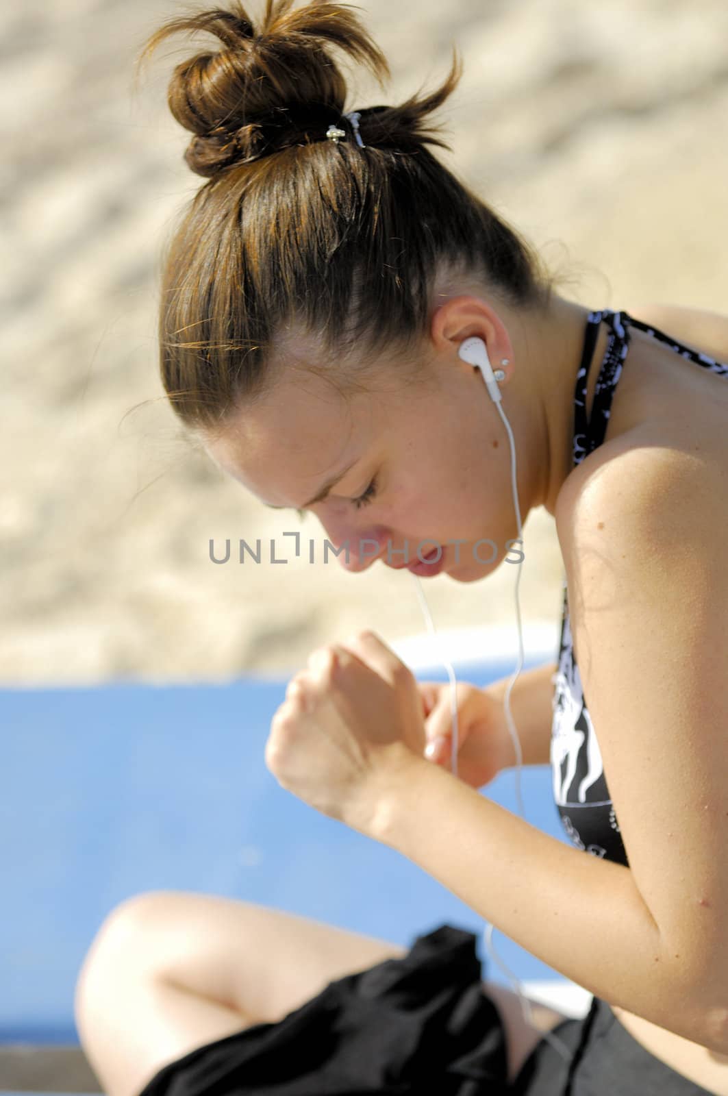 Woman relaxing on the beach