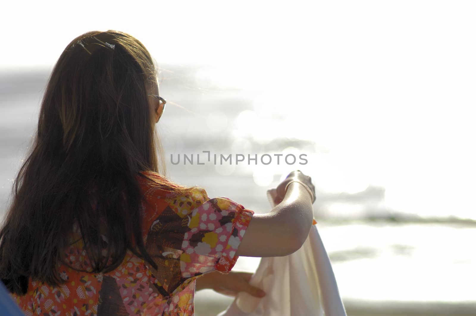 Woman relaxing on the beach