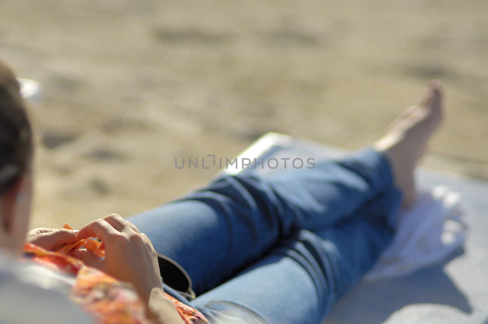 Woman relaxing on the beach