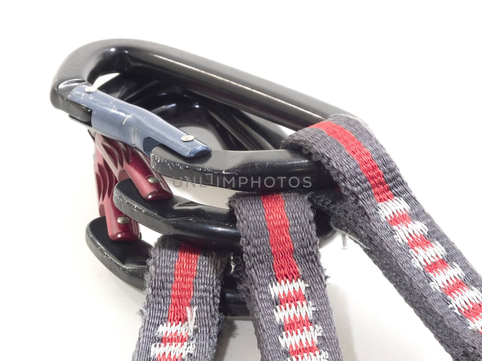 carabiner and express isoletad on white