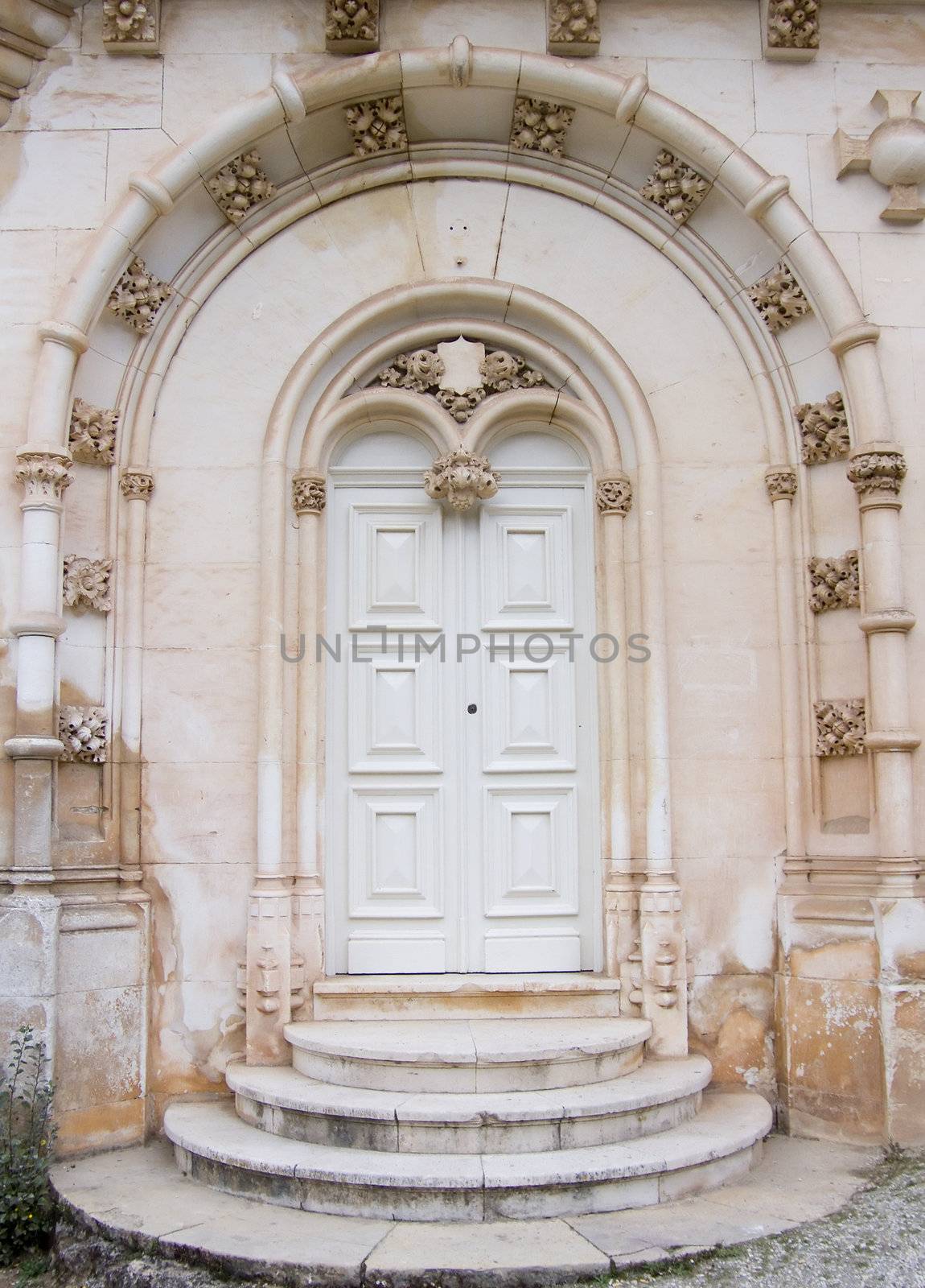 Gothic door from old palace in Portugal