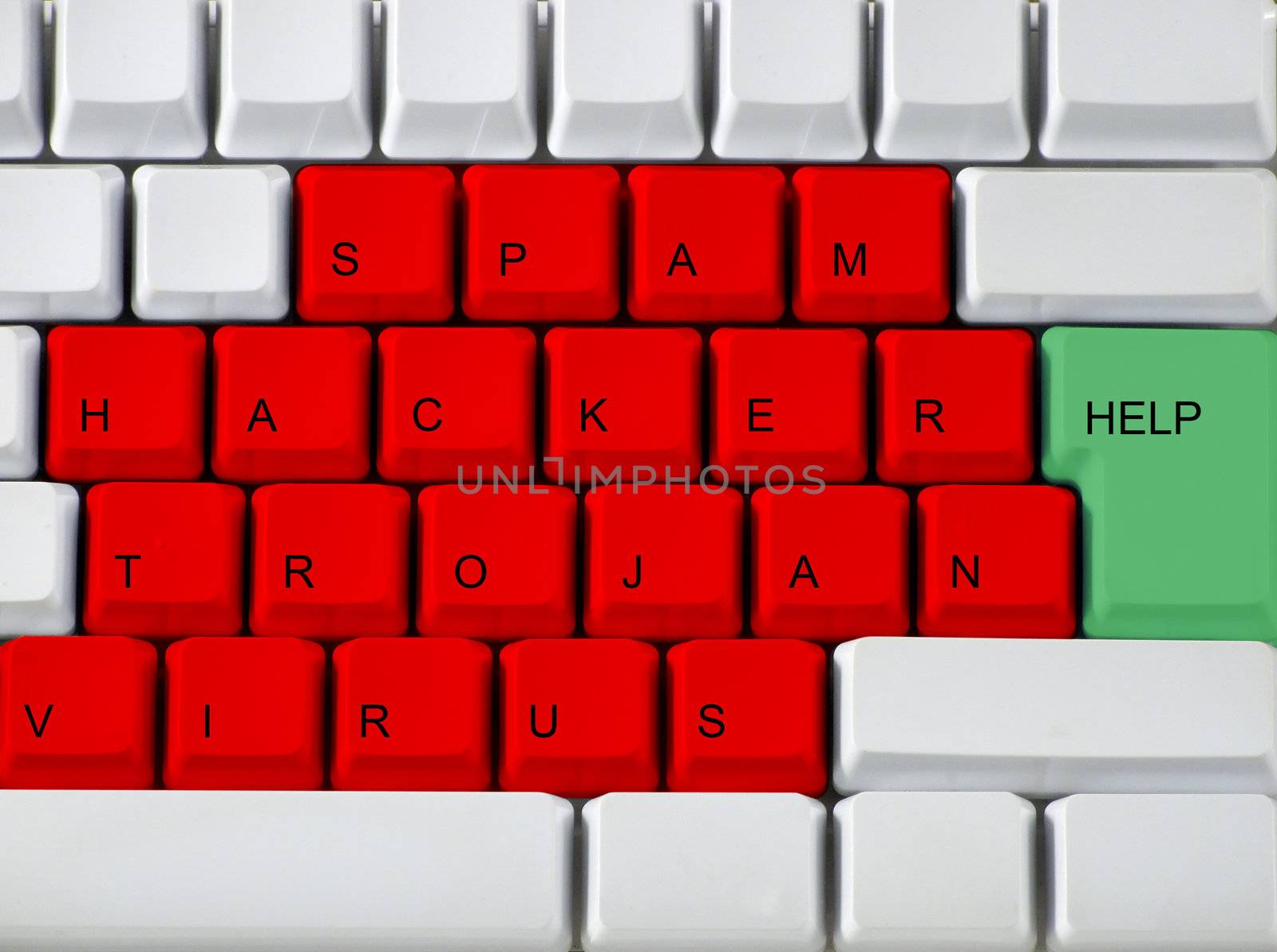 Keyboard - red key virus, trojan, hackers by PauloResende