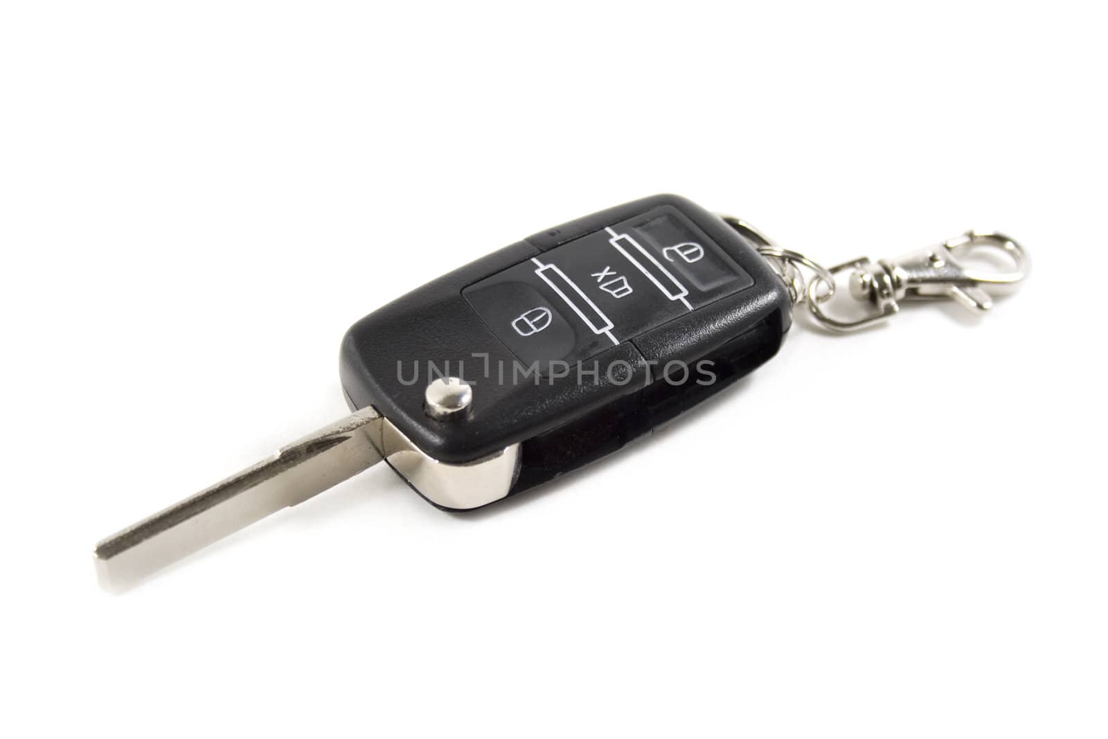 Alarm car key isolated on white