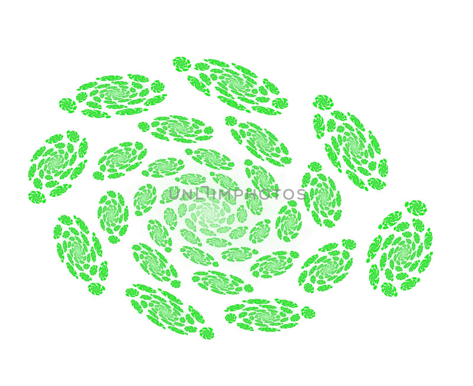   fractal spiral in green tones